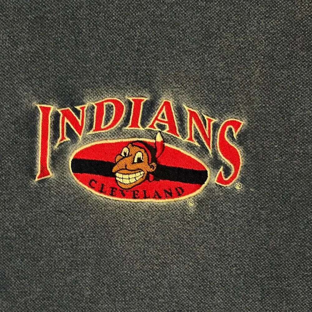 Vtg 90s Cleveland Indians Chief Wahoo Rugby Shirt Mens XXL Mirage Cooperstown